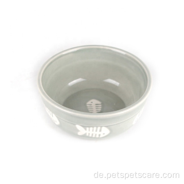 Custom Logo süßes Haustier Feeding Bowl Fisch abgebildet